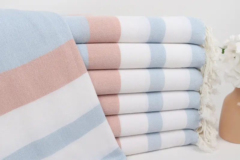 Custom Gifts, Personalized Beach Towel, 70x40 Cotton Striped Towel, First Wedding Anniversary Gift, Quick-Dry Beach Towel, Peshtemal Towel - 1