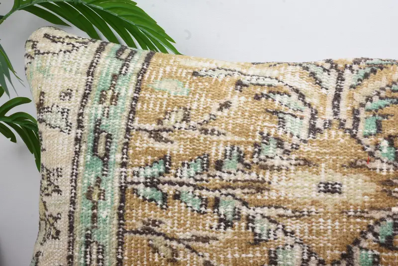 Pillow Sham, Vintage Kilim Pillow, Muted Pillow Sham, Kilim Cushion Sham, Turkish Pillow, Car Pillow Sham, 16x48 Red Pillow Sham - 2