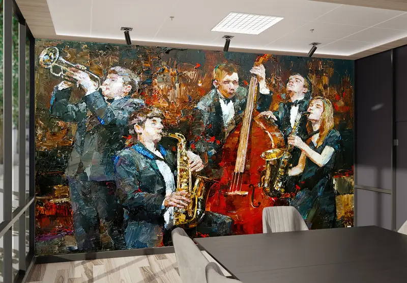 Custom Wall Paper, Bright Wall Paper, 3d Wall Paper, , Abstract Wall Poster, Music Room Wall Paper, Music Wall Poster, - 5