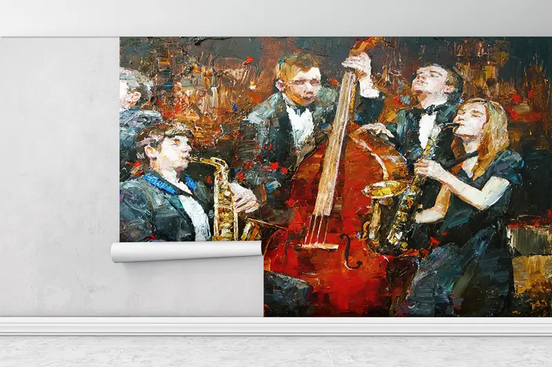 Custom Wall Paper, Bright Wall Paper, 3d Wall Paper, , Abstract Wall Poster, Music Room Wall Paper, Music Wall Poster, - 1