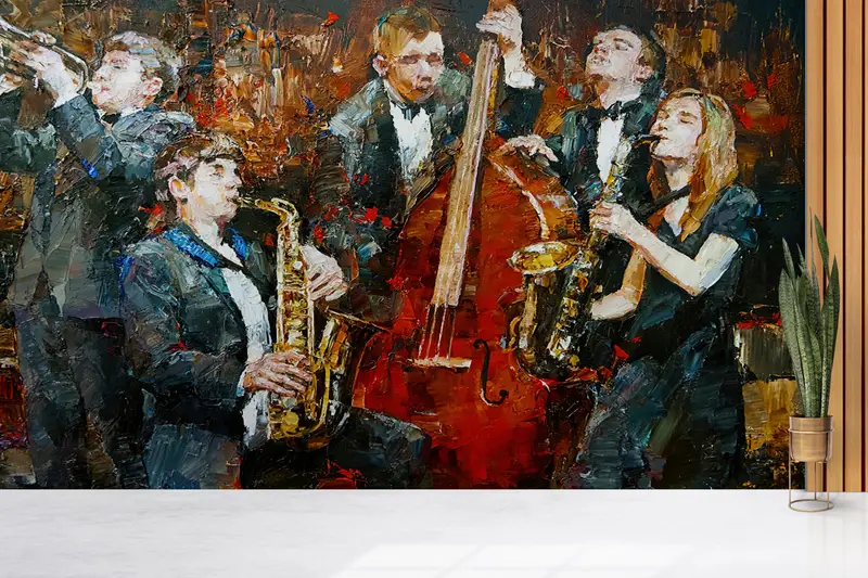 Custom Wall Paper, Bright Wall Paper, 3d Wall Paper, , Abstract Wall Poster, Music Room Wall Paper, Music Wall Poster, - 2