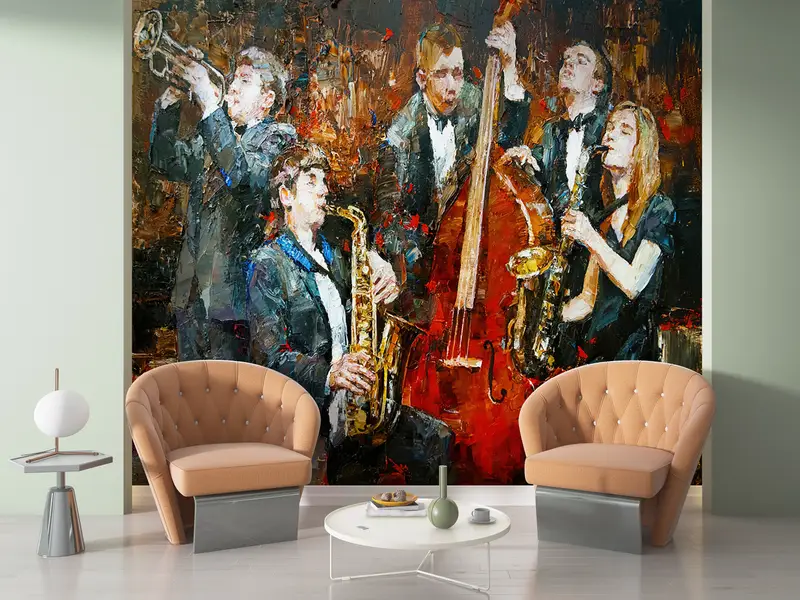 Custom Wall Paper, Bright Wall Paper, 3d Wall Paper, , Abstract Wall Poster, Music Room Wall Paper, Music Wall Poster, - 7