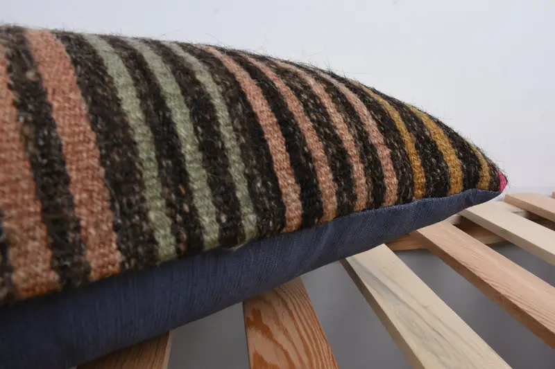 Vintage Kilim Throw Pillow, Ethnical Kilim Rug Pillow, 12x36 Pink Pillow Cover, Tribal Pillow Cover, Chair Cushion, Throw Kilim Pillow, Cushion Case - 7