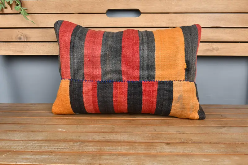 Lounge Throw Pillow, Home Decor Pillow, Turkish Pillow, Retro Throw Cushion, Cushion Case, 16x24 Red Pillow Cover, Antique Pillows - 6