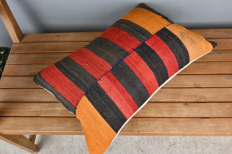 Lounge Throw Pillow, Home Decor Pillow, Turkish Pillow, Retro Throw Cushion, Cushion Case, 16x24 Red Pillow Cover, Antique Pillows - 2
