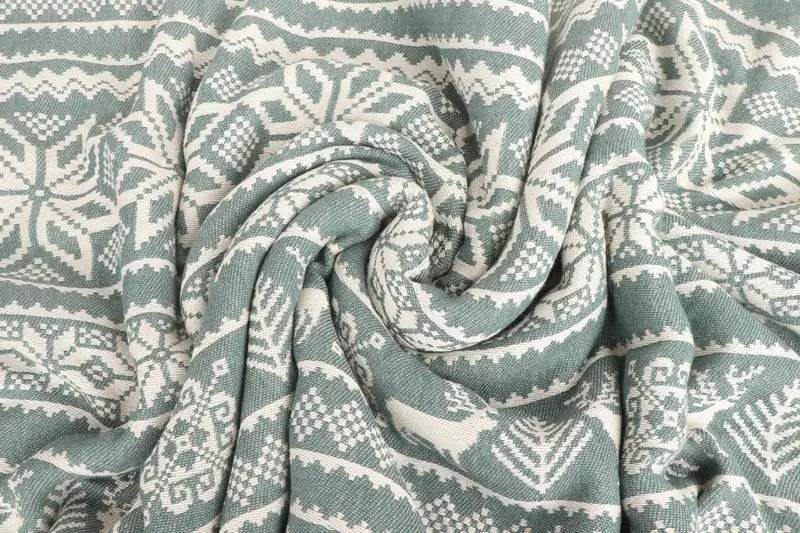 Custom Beach Blanket, 96x88 Cotton Christmas Design, Woven Throw Blanket, Custom Blanket, Deer Pattern Towel, Tablecloth, Turkish Cotton Blanket - 8