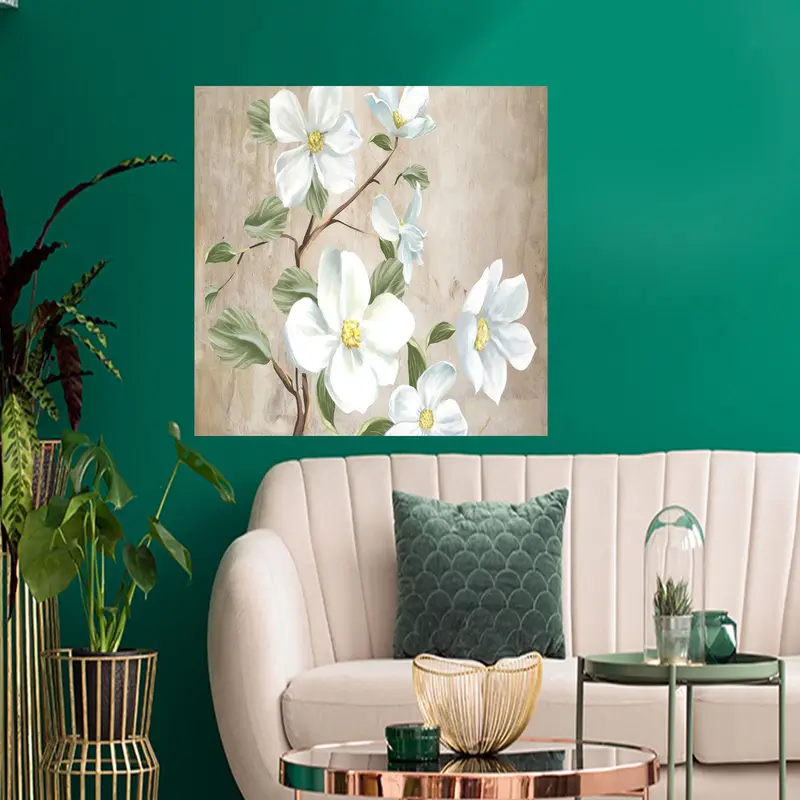 Elegant Printed Glass: Daisy Flowers, White Flowers, Botanical Theme