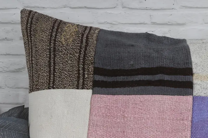 32x32 Pink Pillow, Pillow Cover, Ethnical Kilim Rug Pillow, Outdoor Throw Pillow Sham, Boho Pillow Sham Cover, Antique Pillows - 2