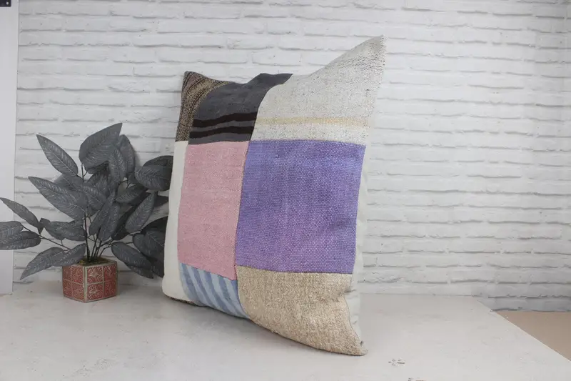 32x32 Pink Pillow, Pillow Cover, Ethnical Kilim Rug Pillow, Outdoor Throw Pillow Sham, Boho Pillow Sham Cover, Antique Pillows - 4