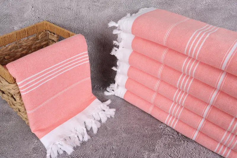Beach Towel Gift, Organic Turkish towel, Housewarming Gift, Bachelorette Party Favors, Bridesmaid Favors, 70x36 Cotton Striped Terry Towel - 3