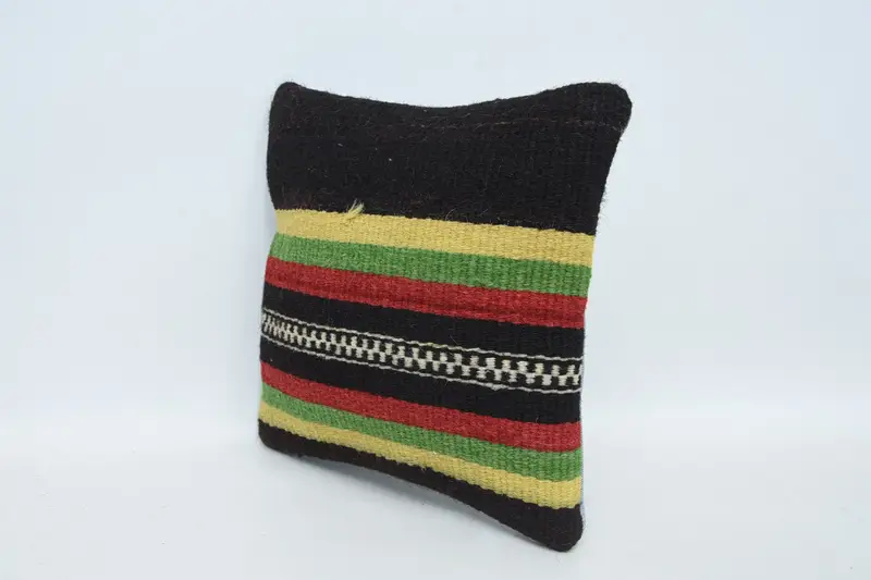 Couch Pillow Sham, Kilim Pillow, 12x12 Brown Pillow Sham, Gift Pillow, Throw Kilim Pillow, Cushion Cover, Sofa Pillow Case, Sustainable Cushion - 4