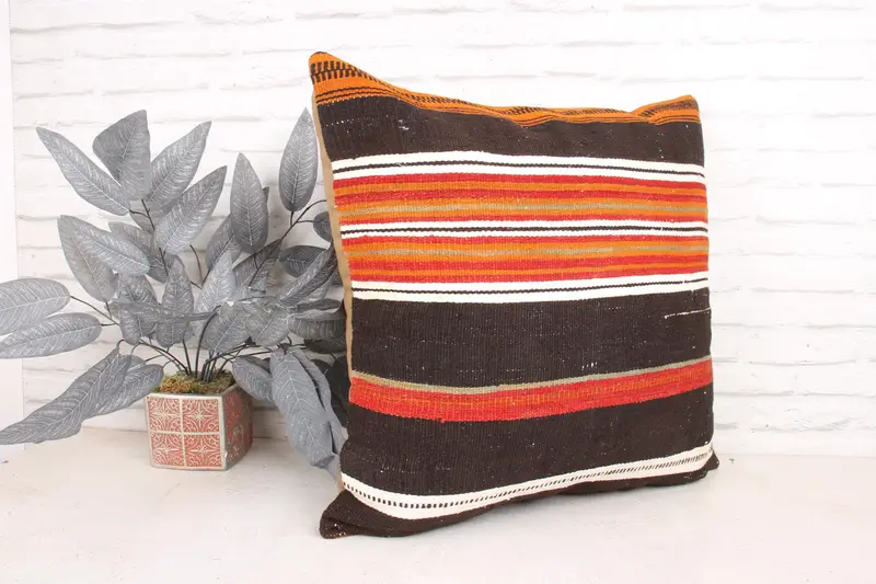 Turkish Pillow, Nomadic Cushion Case, 24x24 White Pillow Sham, Antique Pillows, Custom Pillow, Interior Designer Pillow, Pillow Cover, Cotton Pillow - 3