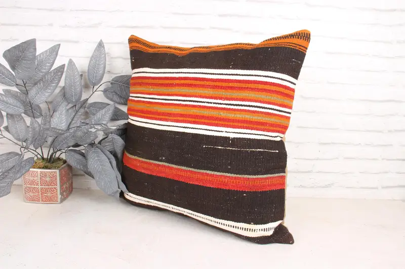 Turkish Pillow, Nomadic Cushion Case, 24x24 White Pillow Sham, Antique Pillows, Custom Pillow, Interior Designer Pillow, Pillow Cover, Cotton Pillow - 4
