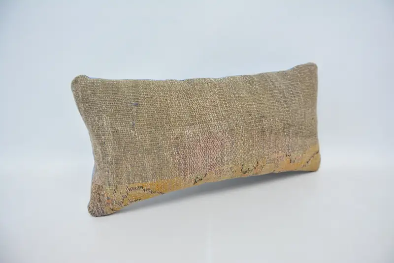 12x24 Brown Pillow Cover, Cushion, Bolster Pillow Sham, Gift Pillow, Kilim Pillow, Boho Pillow Sham Cover, Turkish Rugs Cushion - 3
