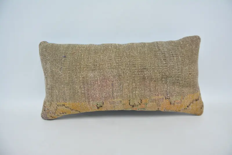 12x24 Brown Pillow Cover, Cushion, Bolster Pillow Sham, Gift Pillow, Kilim Pillow, Boho Pillow Sham Cover, Turkish Rugs Cushion - 1