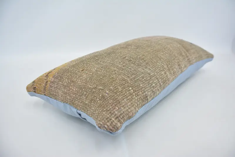 12x24 Brown Pillow Cover, Cushion, Bolster Pillow Sham, Gift Pillow, Kilim Pillow, Boho Pillow Sham Cover, Turkish Rugs Cushion - 6