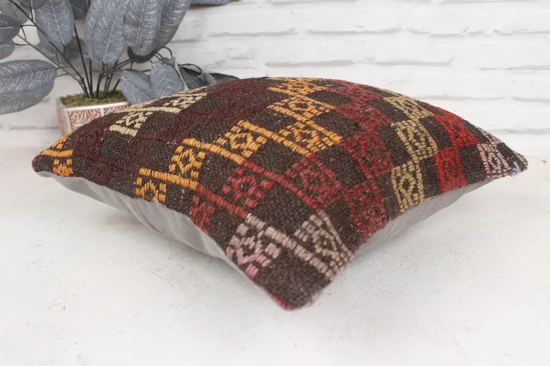 16x16 Red Cushion, Pillow Case, Interior Designer Pillow, Gift Pillow, Tapestry Pillow Case, Accent Throw Cushion Case, Vintage Pillow - 6