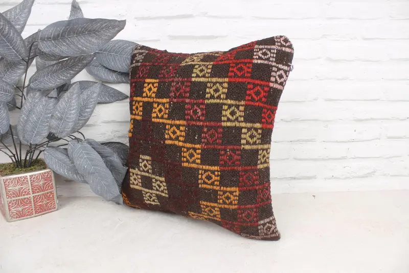 16x16 Red Cushion, Pillow Case, Interior Designer Pillow, Gift Pillow, Tapestry Pillow Case, Accent Throw Cushion Case, Vintage Pillow - 4