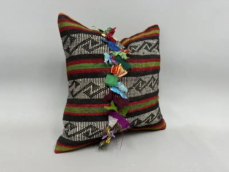 Cushion Cover, Interior Designer Pillow, 18x18 White Pillow Sham, Oriental Cushion Case, Kilim Pillow, Turkish Kilim Pillow - 2