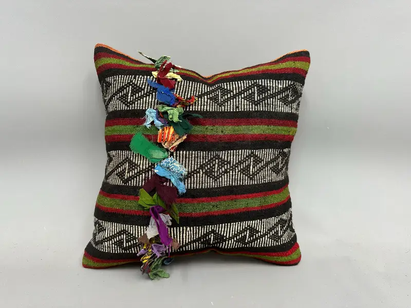 Cushion Cover, Interior Designer Pillow, 18x18 White Pillow Sham, Oriental Cushion Case, Kilim Pillow, Turkish Kilim Pillow - 4