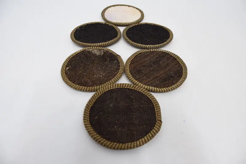 Bohemian Round Coaster, Brown and White Decorative Coaster