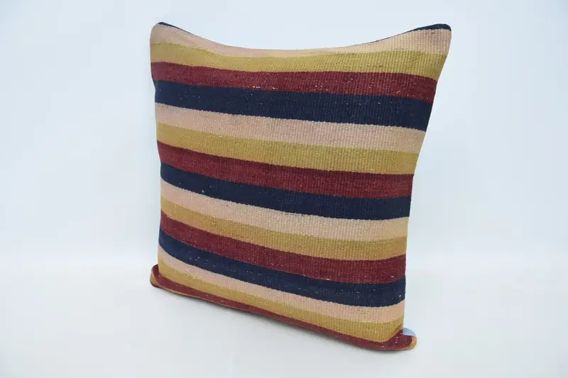 Turkish Rugs Pillow Sham, Sustainable Cushion Cover, Antique Pillows, Pillow for Couch, Home Decor Pillow, 24x24 Red Cushion, Cushion Case - 4