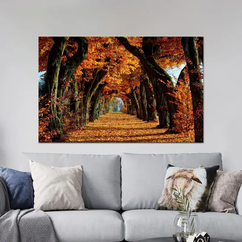 Sonbahar Ağacı Manzarası Kanvas Tablo Baskı: Doğanın Zarif Gösterimi