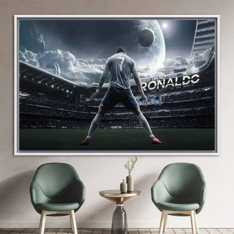 Cuadro en lienzo de Cristiano Ronaldo: elegante homenaje a los aficionados