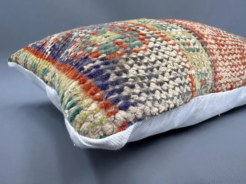Kilim Pillow, Pillow Case, Pillow for Couch, Vintage Kilim Throw Pillow, Boho Chic Pillow Sham, Square Throw Pillow Case, 12x20 Orange Pillow Sham - 6