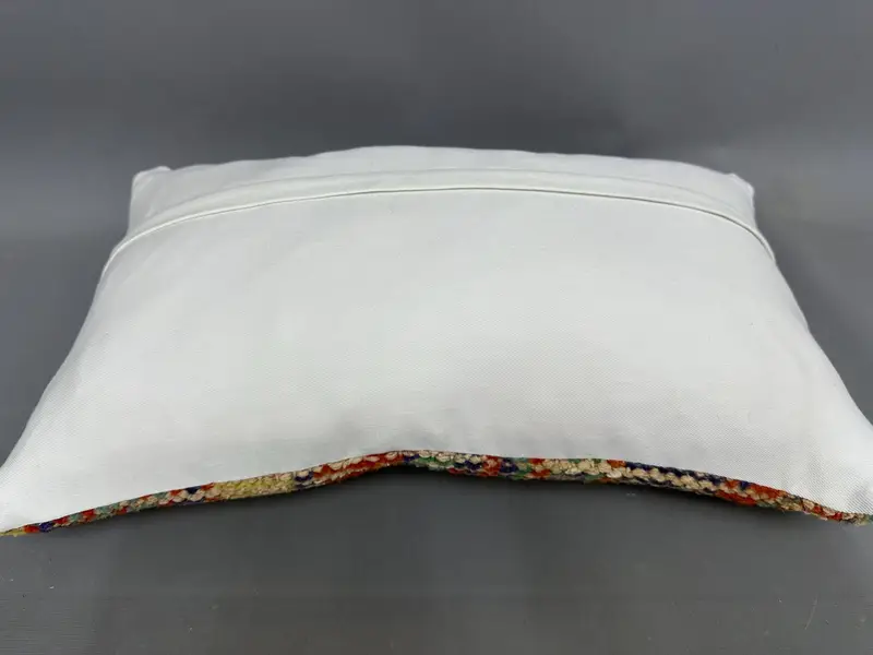 Kilim Pillow, Pillow Case, Pillow for Couch, Vintage Kilim Throw Pillow, Boho Chic Pillow Sham, Square Throw Pillow Case, 12x20 Orange Pillow Sham - 7