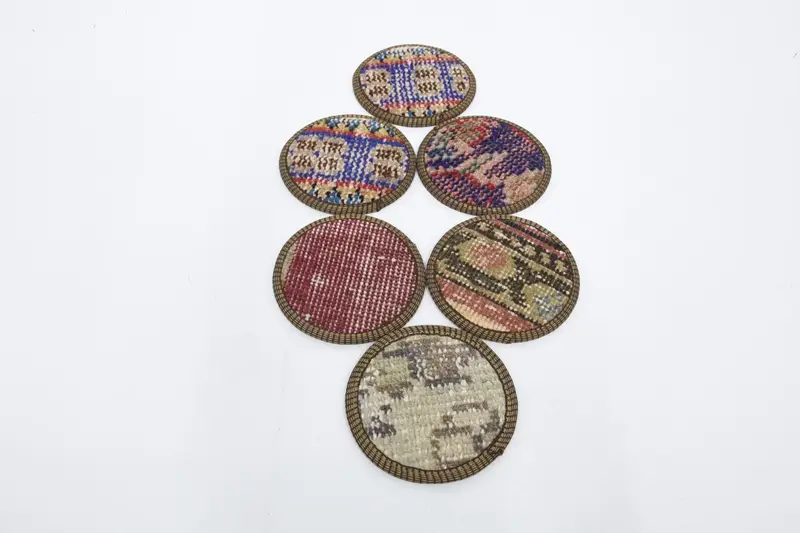 Bohemian Red & Bronze Coaster, Round Bohemian Coaster