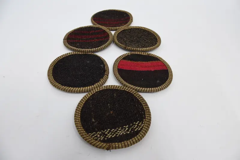 Bohemian Round Coaster, Brown and Red Coaster Set