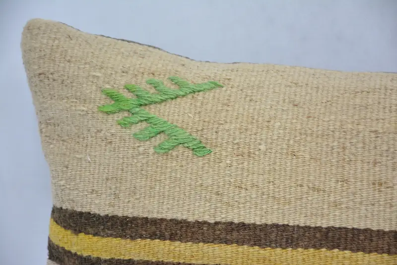 Car Pillow, Pillow, Vintage Kilim Pillow, Toss Pillow, Kilim Cushion Sham, Turkish Pillow, 12x24 Beige Cushion, Farmhouse Cushion Case - 2