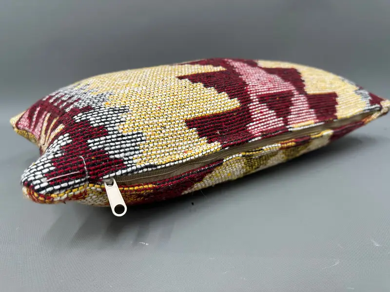 Turkish Pillow, Gift Pillow, Bolster Throw Cushion Cover, Vintage Kilim Throw Pillow, 10x20 Yellow Cushion, Pet Cushion Cover, Cushion Case - 6