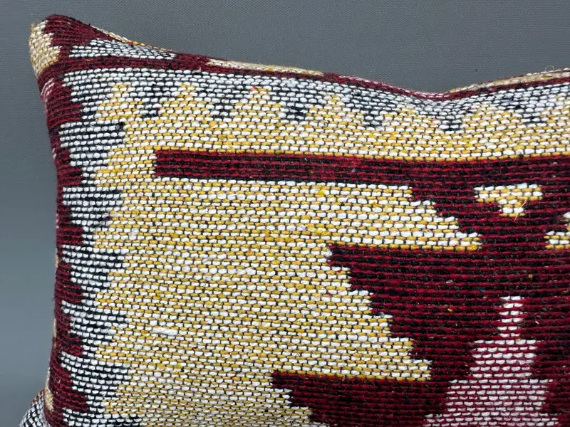 Turkish Pillow, Gift Pillow, Bolster Throw Cushion Cover, Vintage Kilim Throw Pillow, 10x20 Yellow Cushion, Pet Cushion Cover, Cushion Case - 5