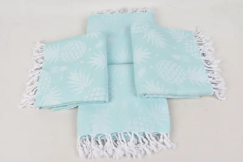 70x36 Cotton Pineapple Design Towel, Bridal Shower Favor, Summer Gift, Organic Cotton Towel, Monogram Beach Towel, Custom Beach Towel, Organic Towel - 6
