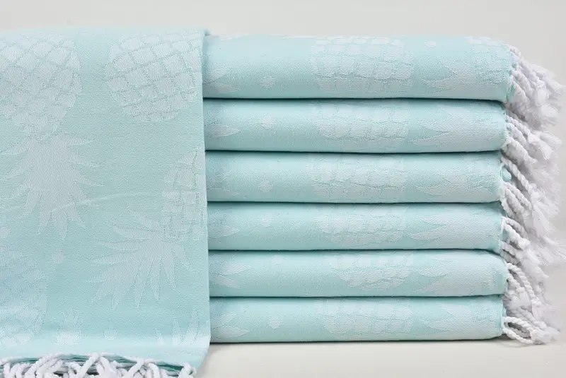 70x36 Cotton Pineapple Design Towel, Bridal Shower Favor, Summer Gift, Organic Cotton Towel, Monogram Beach Towel, Custom Beach Towel, Organic Towel - 1