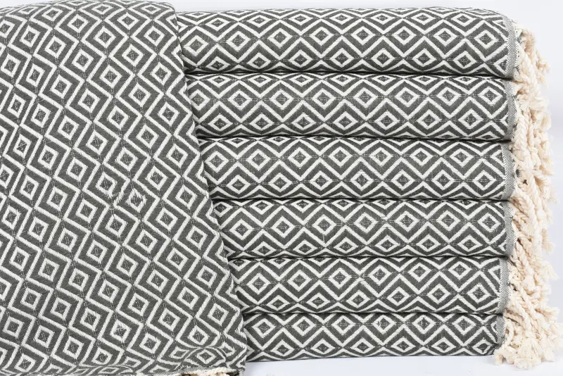 Beach Towel Monogrammed Turkish Organic Cotton Khaki Green, 70x40 Inches