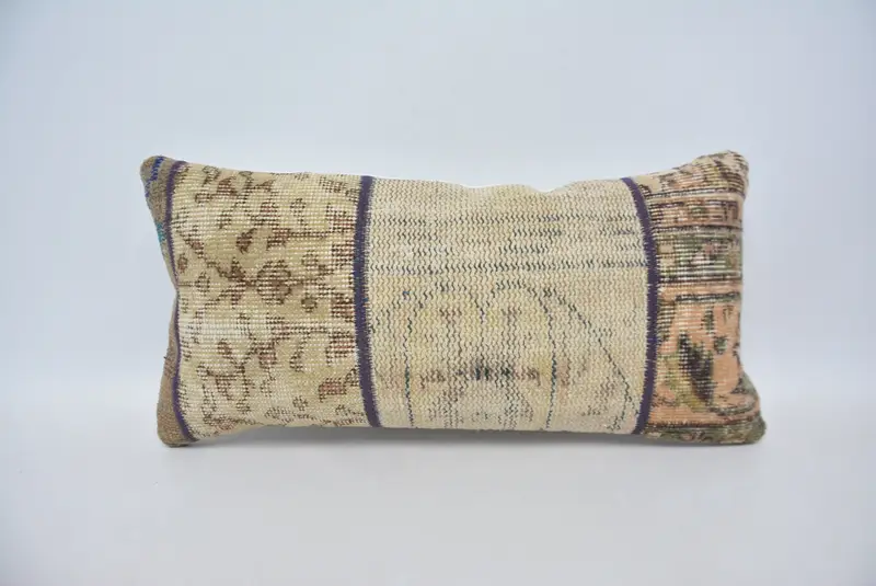 Interior Designer Pillow, 12x24 Beige Cushion Cover, Pillow Cover, Handmade Kilim Cushion, Outdoor Bolster Pillow Sham, Pillow for Couch - 1