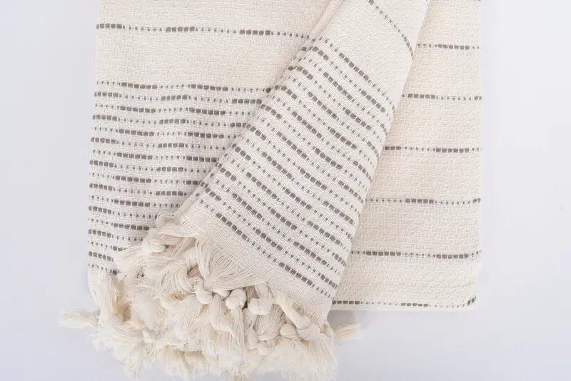 Turkish Blanket, 98x92 Cotton Striped Design Towel, Housewarming Gift, Throw Blanket, Christmas Gift Blanket, Best Friend Wedding Gift - 8