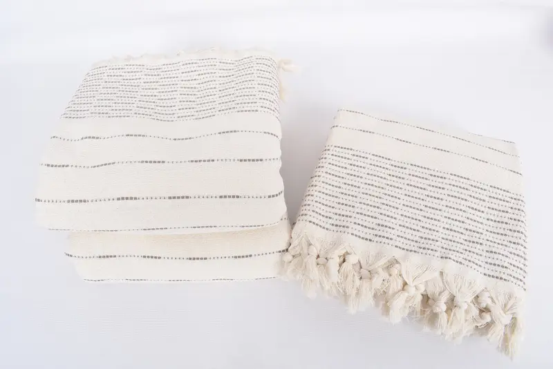 Turkish Blanket, 98x92 Cotton Striped Design Towel, Housewarming Gift, Throw Blanket, Christmas Gift Blanket, Best Friend Wedding Gift - 7