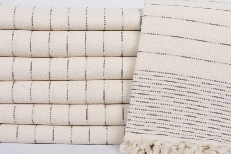Turkish Blanket, 98x92 Cotton Striped Design Towel, Housewarming Gift, Throw Blanket, Christmas Gift Blanket, Best Friend Wedding Gift - 2
