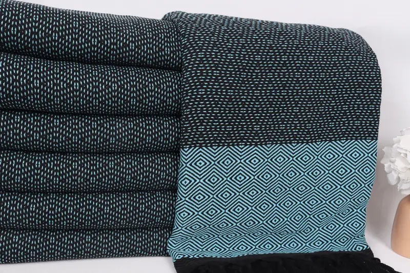 Throw Blanket Couch, Turkish Blanket Queen, Boho Throw Blankets, House Warming Gift, Turkish Tablecloth, Woven Blanket, 96x80 Cotton Diamond Towel - 2