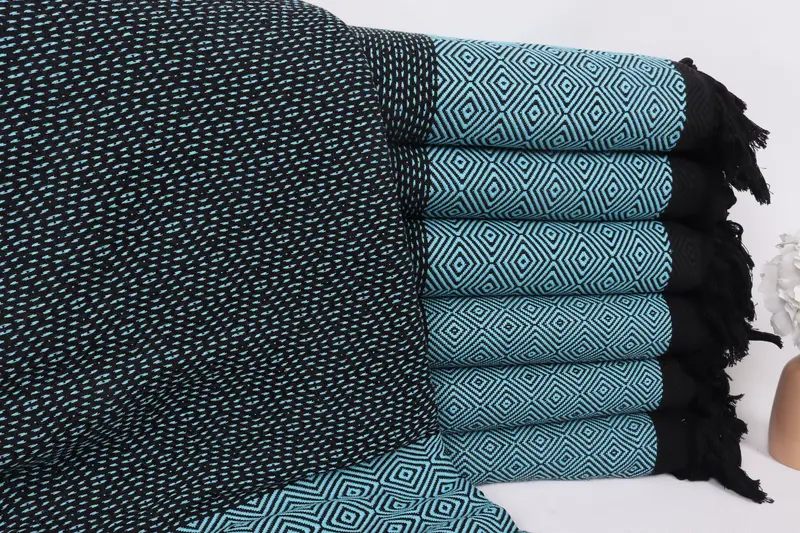 Throw Blanket Couch, Turkish Blanket Queen, Boho Throw Blankets, House Warming Gift, Turkish Tablecloth, Woven Blanket, 96x80 Cotton Diamond Towel - 1