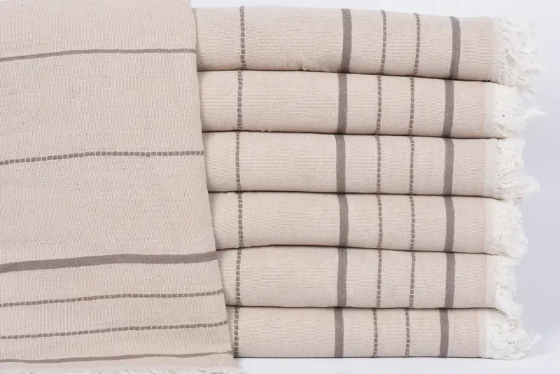 Personalized Beach Towel, Organic Cotton, Brown-Beige, 70x40 Inches