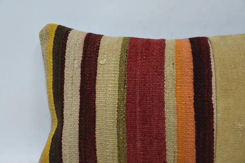 Handmade Kilim Cushion, 12x20 Beige Cushion Case, Antique Pillows, Ottoman Pillow, Bed Cushion Case, Throw Kilim Pillow, Pillow Cover - 2