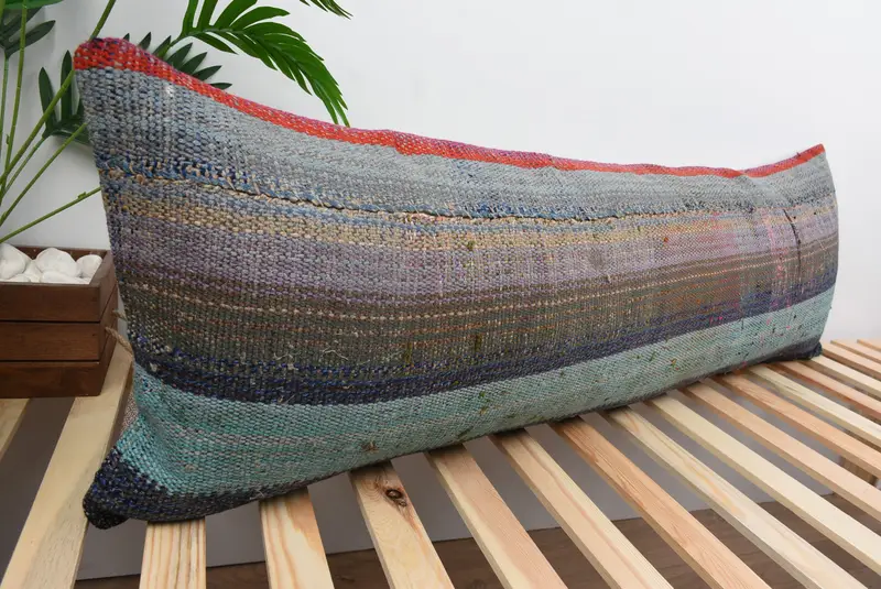 16x48 Green Cushion Case, Boho Pillow, Luxury Pillow Cover, Pillow, Muted Cushion Case, Kilim Pillow Cover, Antique Pillows - 4