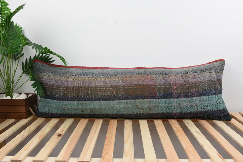 16x48 Green Cushion Case, Boho Pillow, Luxury Pillow Cover, Pillow, Muted Cushion Case, Kilim Pillow Cover, Antique Pillows - 1