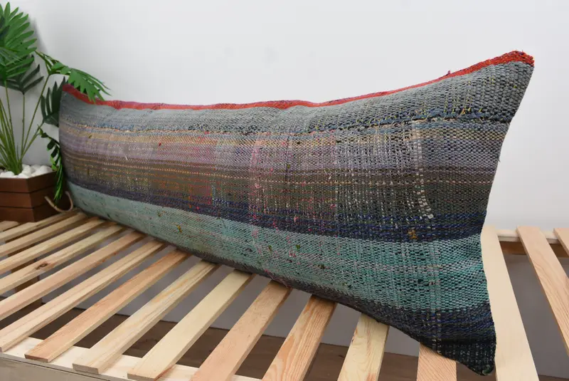 16x48 Green Cushion Case, Boho Pillow, Luxury Pillow Cover, Pillow, Muted Cushion Case, Kilim Pillow Cover, Antique Pillows - 5