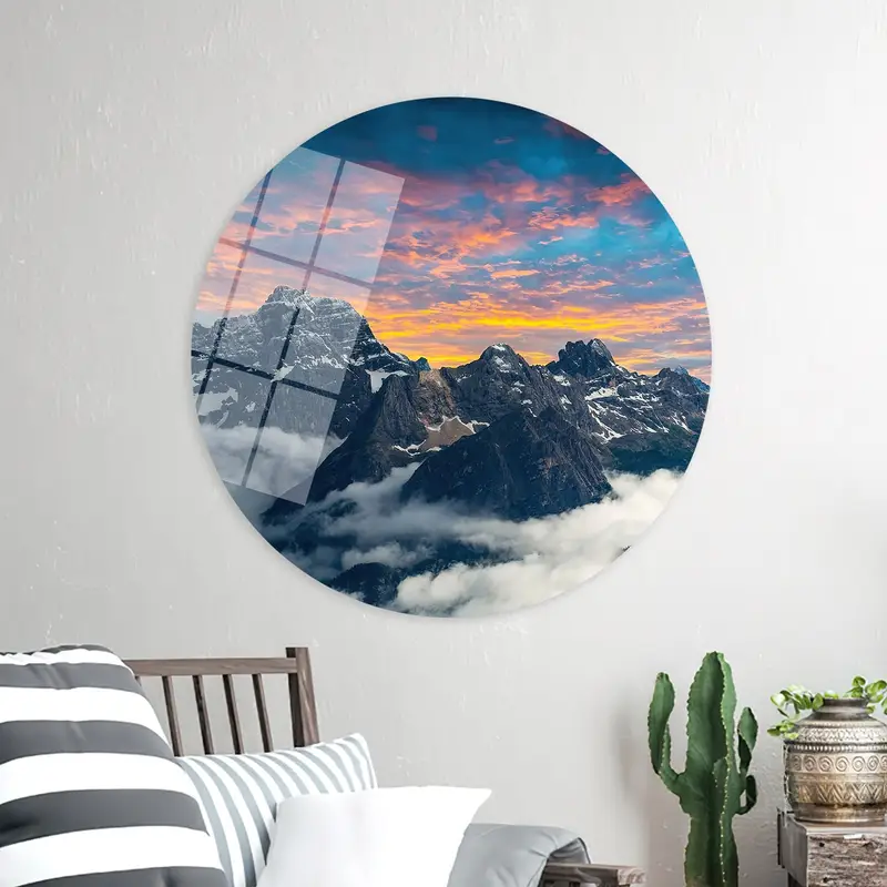 Sunset In The Mountains Canvas: Dolomites Alps, Italy Landscape